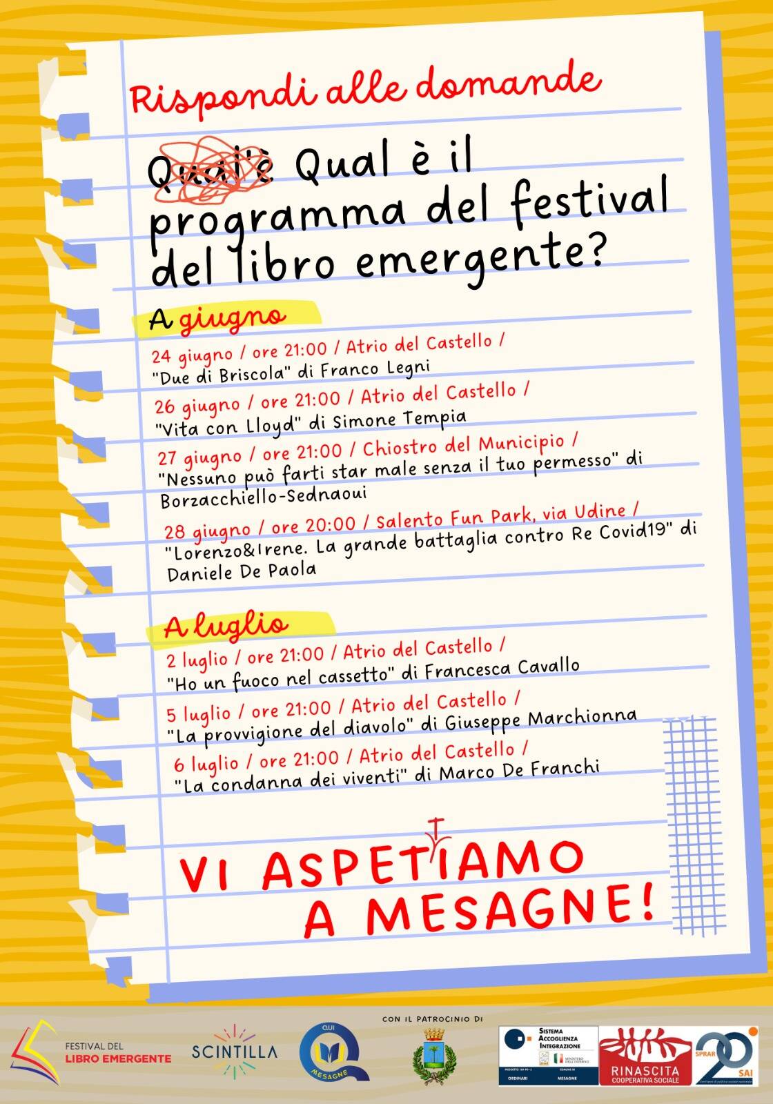 Immagine: Programma festival libro emergente