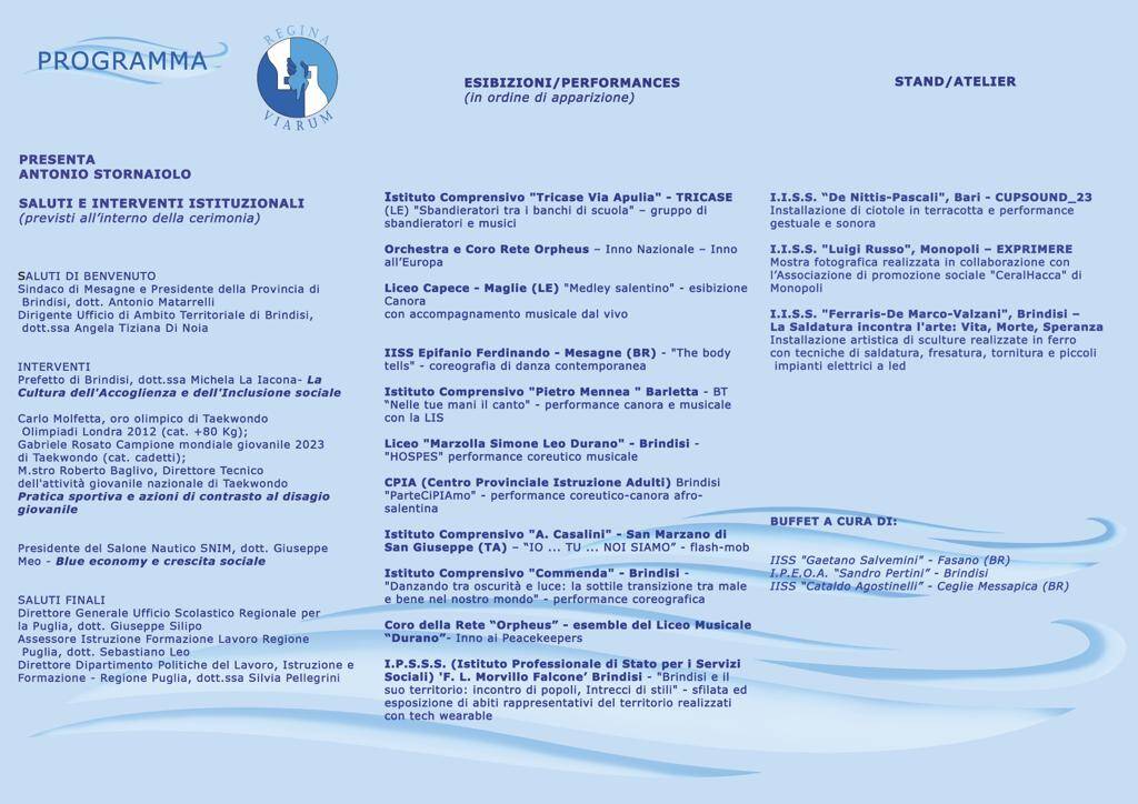 Immagine: Programma inagurazione a.s. regionale 2